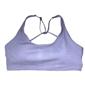 YoungLa W352 Lift Sports Bra Women's Small Dusty Lilac Stretch Logo Scoop Neck‎